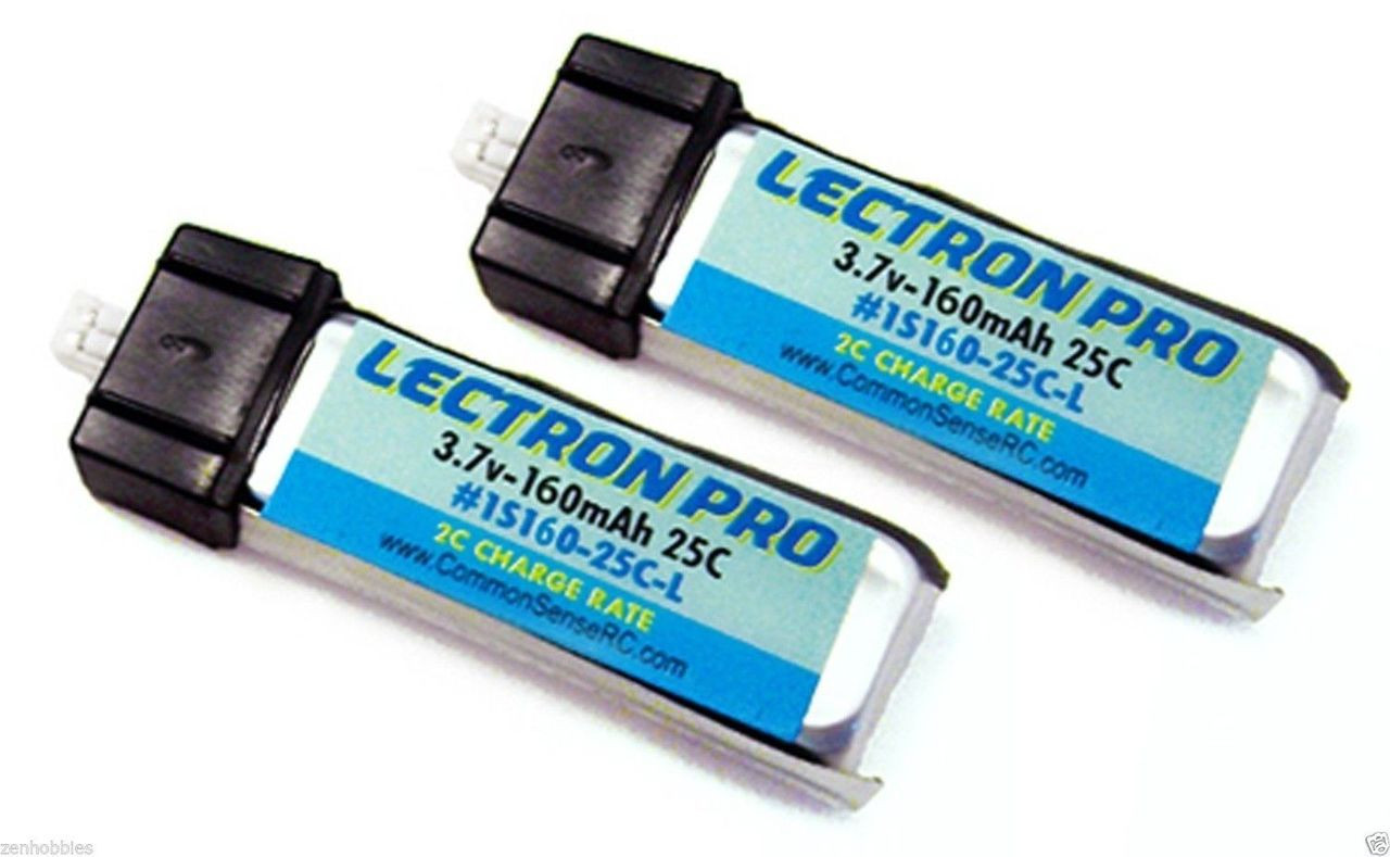 New Lectron Pro 3.7 volt 160mAh 25C Lipo Battery 2-Pack Blade mCX mSR ...