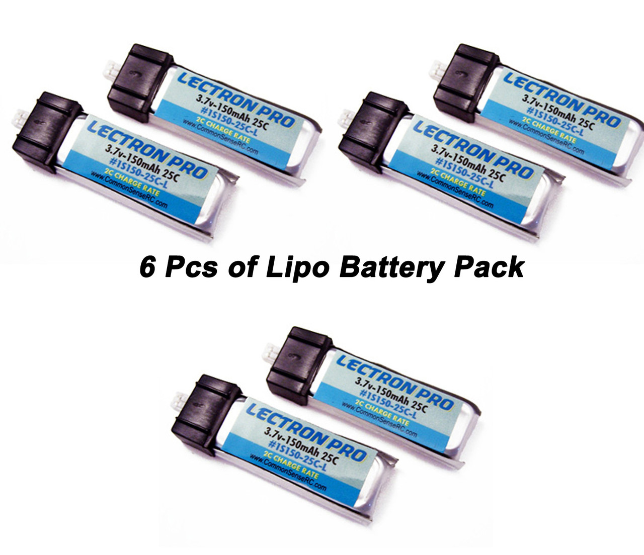 New Lectron Pro 3.7 volt 150mAh 25C Lipo Battery 6 pcs Blade mCX mSR ...