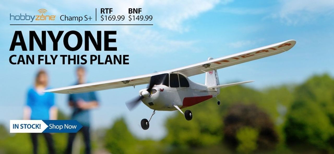 HobbyZone HBZ5400 Champ S+ RTF Brushless R/C Airplane W