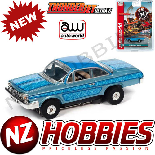 Auto World Thunderjet R31 1962 Chevrolet Bel Air Blue HO Scale Slot Car