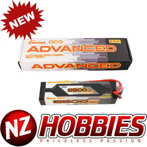 Gens Ace Advanced 6500mAh 11.4V 100C 3S1P HardCase Lipo Pack w/ EC5 Plug