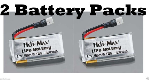 Latest Heli-Max HMXP1015 (2 Packs) 1S 3.7V 350mAh Lipo Battery 1Si