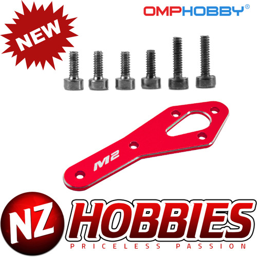 OMP Hobby OSHM2318 M2 EVO Helicopter Parts Tail Motor Reinforcement Plate set - RED