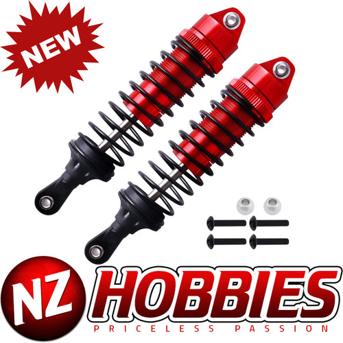 NZ HOBBIES 3762A Ultra Aluminum Rear Shocks RED (2) for Traxxas Stampede / Rustler / Slash 4X4 / Rally
