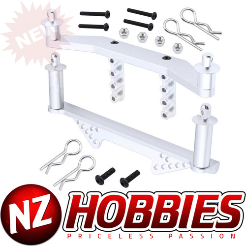 NZ HOBBIES RC Front / Rear Bodyshell Mount SILVER for Traxxas SLASH / RUSTLER