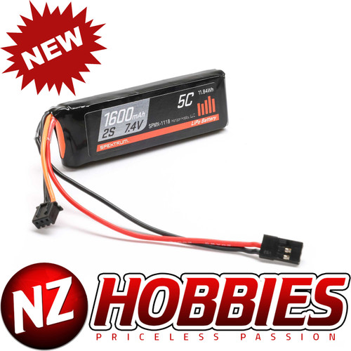 SPEKTRUM 7.4V 1600mAh 2S 5C LiPo RX Battery # SPMX-1118