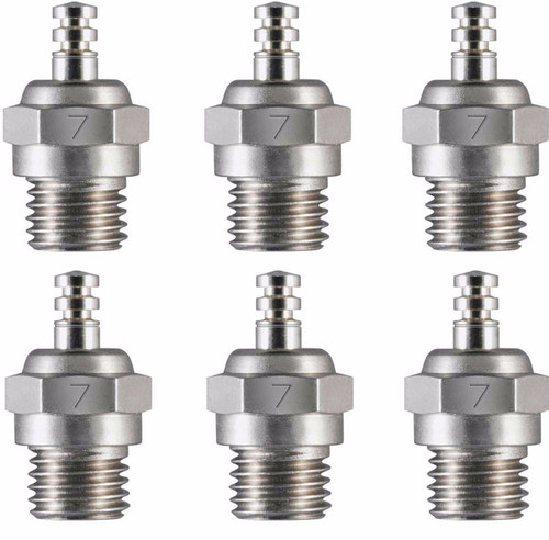 New O.S. #7 Single Medium Hot Air Glow Plug (6 Pcs) # 71607100 - OSMG2713