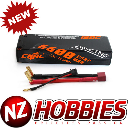 CNHL Racing Series 6600mAh 7.4V 2S Lipo Battery 120C Hard Case with T/Dean Plug
