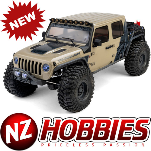 Axial 1/10 SCX10 III Motobilt Waypoint Jeep JT Gladiator 4X4 RTR Brushed Rock Crawler, Tan # AXI-2443T1