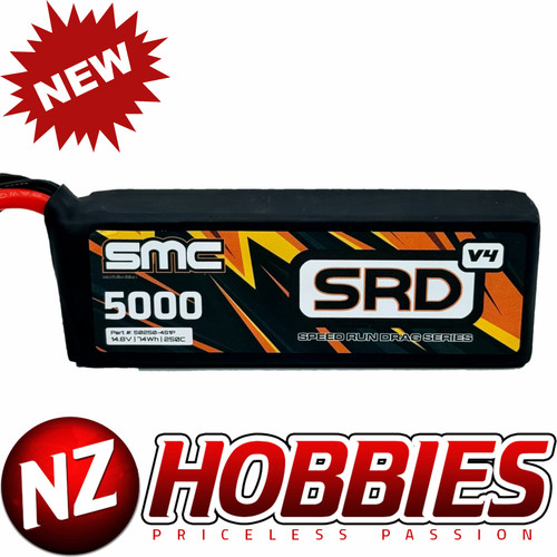 SMC RACING SRD-V4 14.8V-5000mAh-250C Speedrun Pack w/ QS8 Connector