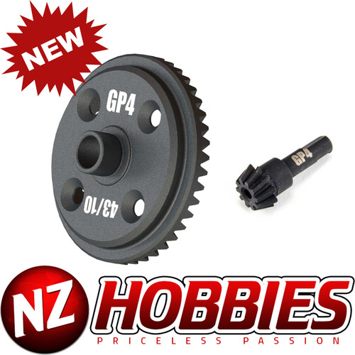 ARRMA Main Input Gear 10T Spiral Cut GP4 5mm + Main Diff Gear 43T Spiral 29mm Diff Case GP4 5mm