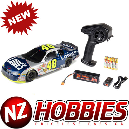 LOSI 1/12 NASCAR RC Race Car Dale Earnhardt Jr. No. 8 Budweiser Chevrolet ZL1 2S AWD RTR Brushed On-Road (Battery & Charger Included), Red