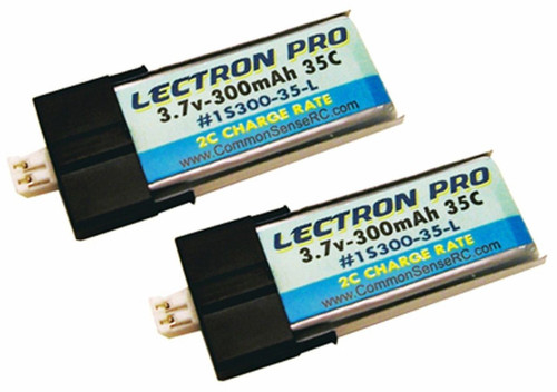 New Lectron Pro 3.7 volt 300mAh 35C Lipo Battery 2-Pack for Blade mCPX