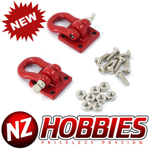 NZHOBBIES 1/10 RC Heavy Duty Shackle w/ Mounting Bracket (Red)