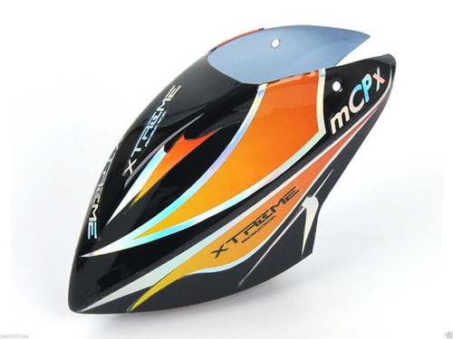 New Xtreme Pre-Painted Canopy (Type C) MCPX -BLACK (w/ Tail Fin Sticker) MCPX020