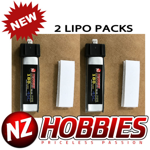 NZHOBBIES 1S 3.7V 180Mah 45C Lipo Battery (2) : HobbyZone Duet # NZ0126