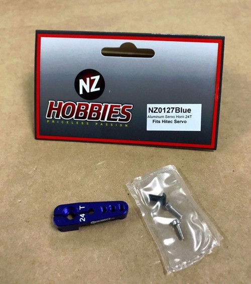 NZHOBBIES NZ0128BL Aluminum Servo Horn 24T (Blue) Hitec Servos