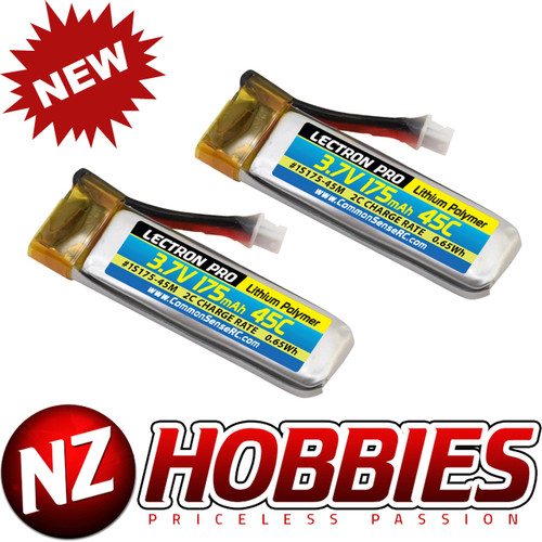 Lectron Pro 3.7V 175mAh 45C Lipo Battery 2-Pack for Blade 70S # 1S175-45M