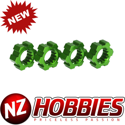 Traxxas 7756G Wheel Hubs, Hex, Aluminum (Green-Anodized) (4)