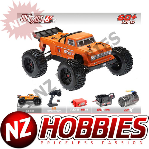 ARRMA 1/8 Outcast 6S 4WD BLX Stunt Truck Matte Orange # ARA106042T2