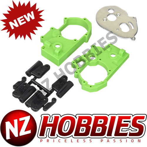 RPM 73614 Gearbox Housing & R Mounts GREEN, Stampede/Rustler/Slash 2wd