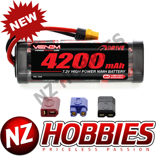 Venom 1546 NiMH 6-Cell 7.2V 4200mAh Stick Battery Pack w/ Universal Plugs