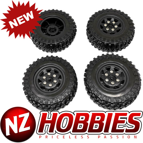 NZ Axial SCX24 1.0'' Quality Mini Plastic Wheel & Tire Set 4Pcs/Set