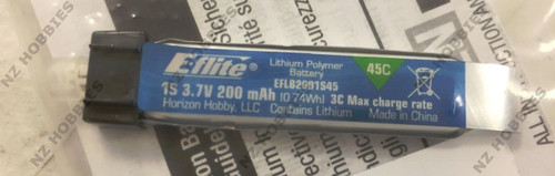 E-Flite EFLB2001S45 Lipo Pack 200 mAh 1S 3.7v 45C Lipo Battery for Inductrix FPV