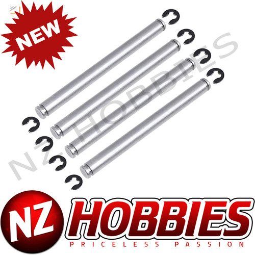 NZ 1/10 Aluminum Suspension Pins 44mm w/ E-Clips (4PCS) for Traxxas Slash 2WD