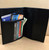 New Bifold Solid Black Genuine Leather Passport Cover Travel ID Card Wallet