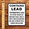 Contains Lead Gas Pump 7"x9" Decal