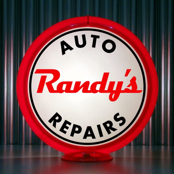 Randy's Auto Service Custom Gas Pump Globe | Pogo's Garage