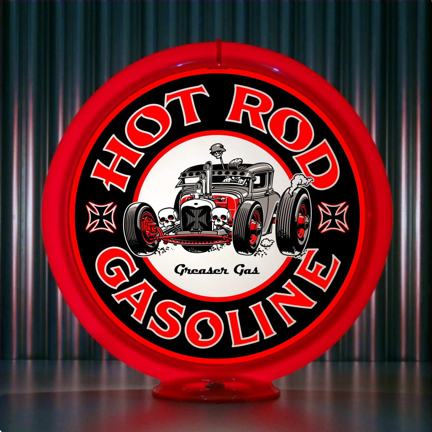 Hot Rods Greasers Hot Rod Greaser Gas Pump Globe | Pogo's Garage