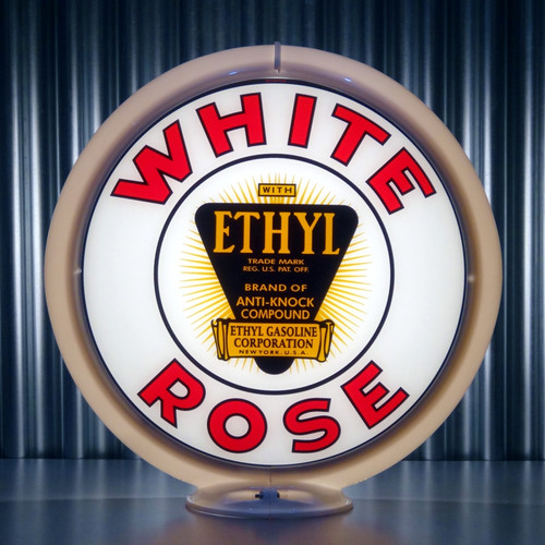 White Rose Ethyl - 13.5" Gas Pump Globe