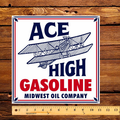Midwest ACE HIGH 11" Gas Pump Decal