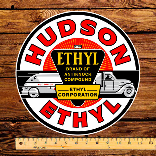 Hudson Ethyl Gasoline 12" Pump Decal