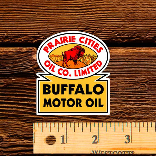 Prairie Cities Buffalo Motor Oil - 2.5" Oil Bottle Decal 