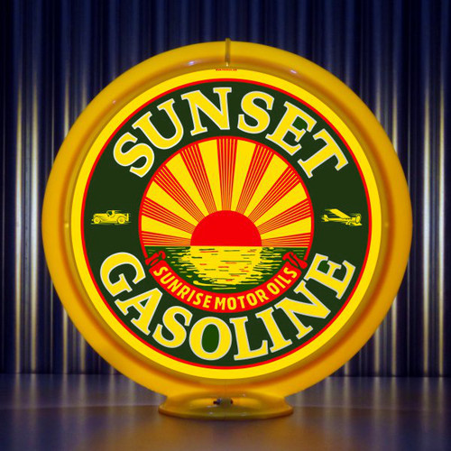 Sunset Gasoline Gas Pump Globe - Pogo's Garage