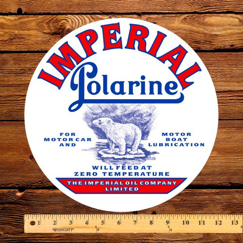 Imperial Polarine Gasoline 12" Round Pump Decal