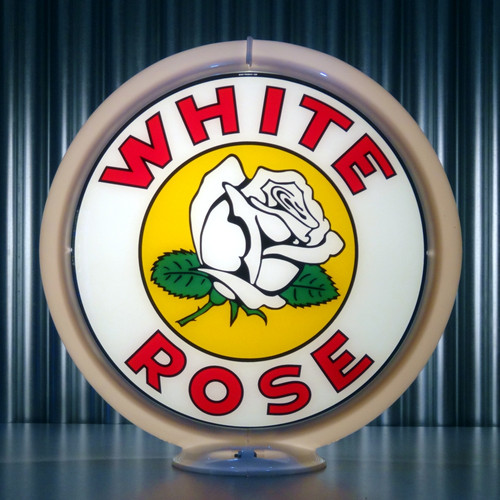 White Rose Gas Pump Globe