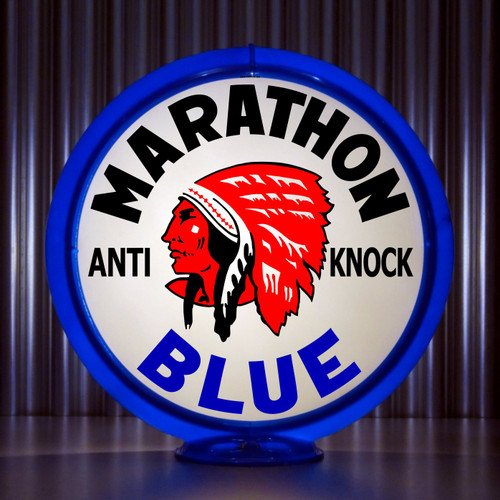 Red Indian Marathon Blue Gas Pump Globe
