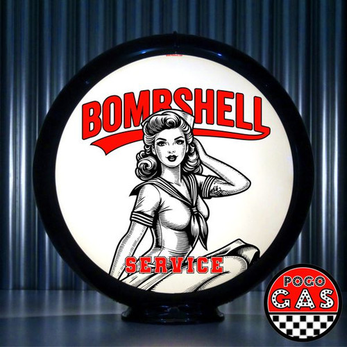 Bombshell Service -NAVY Pin Up Girl  Gas Pump Globe
