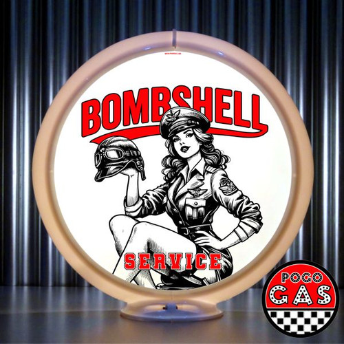Bombshell Service -AIRFORCE Pin Up Girl  Gas Pump Globe