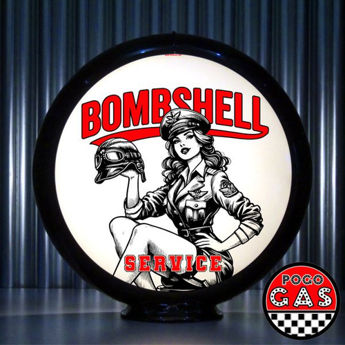 Bombshell Service -AIRFORCE Pin Up Girl  Gas Pump Globe