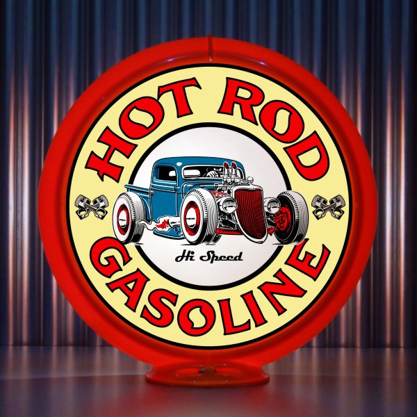 Hot Rod Gasoline 看板 30cm ガレージ 世田谷ベース Hot Rod Hi-Speed Gasoline Gas Pump Globe | Pogo's Garage