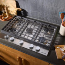 Kitchenaid® Gas-on-Metal Cooktop with 5 Versatile Burners and Edge-to-Edge Cast-Iron Grates KCGK330SSS