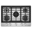 Kitchenaid® Gas-on-Metal Cooktop with an Integrated Wok Grate and CookShield™ Finish KCGK730SSS
