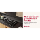 Kitchenaid® Gas-on-Metal Cooktop with an Integrated Wok Grate and CookShield™ Finish KCGK530SBE