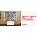 Kitchenaid® 30 Cu. Ft. 36-Inch French Door Refrigerator with Exterior Water and Ice Dispenser and Wood-Look Sliding Tray in Porcelain White KRFF436SPL
