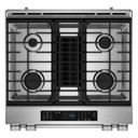 Kitchenaid® 30-Inch 4-Burner Dual Fuel Downdraft Slide-In Range KSDV730TPS